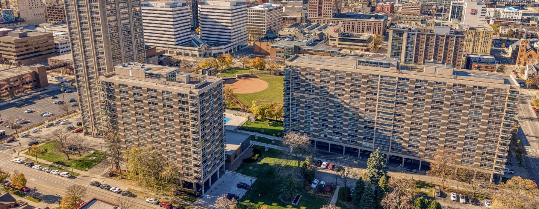 a large city with many buildings