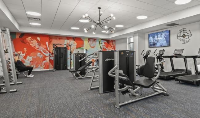 a gym with exercise equipment